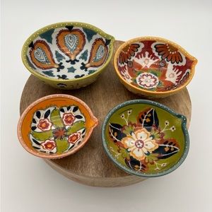 ANTHROPOLOGY Izmir Ceramic Nesting Measuring Cups Bowls Set of 4 Hard to Find